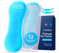 MyHalos® 2X Perineal Ice Packs - Hot & Cold Postpartum Essentials for Hemorrhoids, C Section & Pain Relief, After Birth Essentials for Mom - Cooling Pads, Postpartum Care (2 Pack)