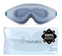MyHalos 3D Sleep Mask - Sleeping Eye Masks for Sleep - 100% Blackout Sleeping Mask for Women, Men & Side Sleepers - Zero Pressure - Award Winning Design, Eyelash Friendly & Breathable, Blue