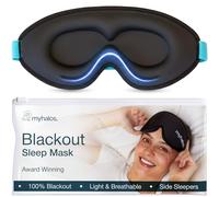 MyHalos Blackout Sleep Mask, Eye Mask for Sleeping, Zero Pressure, Travel