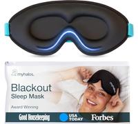 MyHalos Blackout Sleep Mask, Eye Mask for Sleeping, Zero Pressure, Travel (Pack of 2)