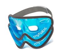 MyHalos Gel Eye Mask - Reusable Cooling Eye Mask with Adjustable Straps - Cold Mask for Puffy Eyes, Dark Circles and Hangovers - Eyes Ice Pack Compress for Sinus, Headaches & Puffiness, Blue (2-Pack)