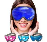 MyHalos Gel Eye Mask - Reusable Cooling Eye Mask with Adjustable Straps - Cold Mask for Puffy Eyes, Dark Circles and Hangovers - Eyes Ice Pack Compress for Sinus, Headaches & Puffiness, (No Eyeholes)