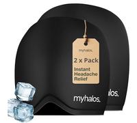 MyHalos® Migraine Relief Cap - Wearable Ice Pack Cold Wrap Hat -Reusable Cold Therapy Headache Cap & Migraine Cap, for Tension Headache Relief & Sinus Pressure - Head Compress (Black (2-Pack))