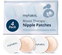 MyHalos® Nipple Pads for Breastfeeding - 4 Reusable Hydrogel Cooling Shields - Breastfeeding Essentials for Engorgement, Nipple Pain Relief - Nursing Pads for Post Partum Breast Care (4 Pack)