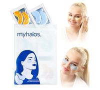 MyHalos Under Eye Gel Patches, Collagen Pads for Dark Circles, 24-Pack | Reduces Puffiness & Eye Bags, Hydrating Formula, Reusable, Skincare Essential, Cooling Sensation, Brightens Skin, Collagen