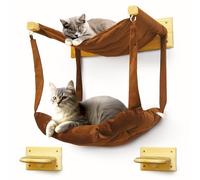myHANA Climbing Wall Cat Set Pine Wood Cat Hammock 2 x Cat Stairs Wall (Sisal Rope) Cat Wall Elements Set Cat Furniture Cat Wall Lounger Cat Bed Climbing Cat Wall Set Climbing Cat Wall Set Climbing
