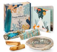 MyHappyGoods Premium Smoking Set - White Sage & Palo Santo, Large Abalone Shell, Detailed Instructions (1 Set, 1 Piece)