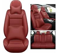 MYHAZCVD Universal Leather Car Seat Covers for Chrysler 300C PT Cruiser Grand Voyager Sebring ，5-seater Accessories Crimson red