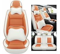 MYHAZCVD Universal Leather Car Seat Covers for Chrysler 300C PT Cruiser Grand Voyager Sebring ，5-seater Accessories Orange