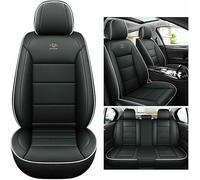 MYHAZCVD Universal Leather Car Seat Covers for Ford Focus Mondeo Mk3 Mk4 Ranger C-Max Fusion,5-seater Accessories Black white lines