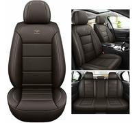 MYHAZCVD Universal Leather Car Seat Covers for Ford Focus Mondeo Mk3 Mk4 Ranger C-Max Fusion,5-seater Accessories Brown