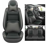 MYHAZCVD Universal Leather Car Seat Covers for Vw Volkswagen Passat B8/Passat Variant B8/Estate B8/Passat Alltrack B8/Parati,5-seater Accessories Black and gray