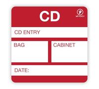 MyHealth 500 Prescription Alert Labels - CD Entry, Bag, Cabinet & Date - 38mm x 38mm