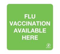 MyHealth 500 Prescription Alert Labels - FLU Vaccination Available HERE - 38mm x 38mm