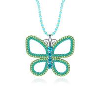 MyheroCos 13 Going On 30 Cosplay Necklace Sparkly Green Butterfly Choker Necklace Pendant Women Halloween Jewelry Accessories, One Size, Rhinestone, Rhinestone