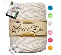 myHodo Premium Macrame Cord 3mm x 135m, OEKO-TEX Certified Cotton, Soft & Durable Yarn, 100% Plastic-Free Packaging - Ideal for Wall Hangings, Plant Holders & DIY Projects