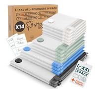 myHodo Vacuum Storage Bags 14-Pack (Mixed Bag Sizes, L-XXL) - Versatile Space Saver Bags for Clothes, Duvets & Bedding, Durable Double Zip Seal, Easy-to-Use, Smart Compression Solution for Textiles