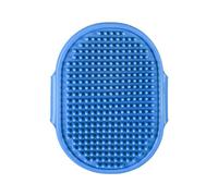 MYHOGOOD Dog Grooming Glove, Blue Dog Bath Brush with Adjustable Ring Handle, Rubber Massage Grooming Comb for Short Long Haired Dogs Cats, Removes Loose Fur Washing Gloves for Both Wet Dry Pets Hair