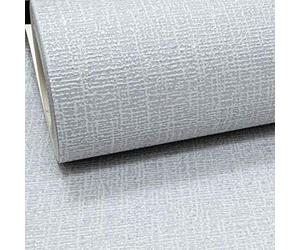 MyHome Grey Thick Textured Silver Glitter Vinyl Wallpaper Shimmer Linen Effect Plain