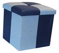 MyHome Quattro Storage Ottoman Navy Sky Blue Functional Foot Stool Seat Storage Box