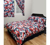 MyHome Single Bed Camouflage Red Black Grey Duvet Cover Set