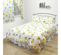 MyHome Single Bed Duvet Cover Set Lemons Yellow Cream Bedding Set