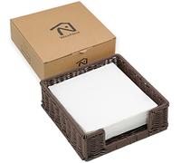 myHomeBody Napkin Holder, Napkin Dispenser, Serviette Holder, Flat Tissue Box, Tissue Holder Kitchen, Resin Wicker, Dark Brown