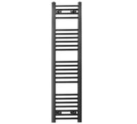 Myhomeware 300 mm X 1200 mm Straight Black Heated Bathroom Towel Rail Radiator For Central Heating Designer