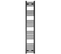 MYHOMEWARE 300 mm x 1700 mm Straight Black Heated Bathroom Towel Rail Radiator For Central Heating Designer