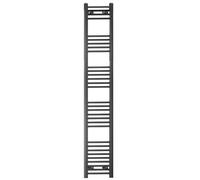 Myhomeware 300 mm X 1800 mm Straight Black Heated Bathroom Towel Rail Radiator For Central Heating Designer