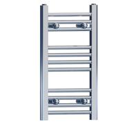 Myhomeware 300 mm X 600 mm Straight Chrome Heated Bathroom Towel Rail Radiator For Central Heating Designer