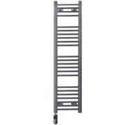 Myhomeware 300 X 1200 mm Anthracite Grey Electric Bathroom Towel Rail Radiator Heater With Af Thermostatic Electric Element Pre-Filled