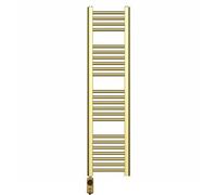 Myhomeware 300 X 1200 mm Shiny Gold Electric Bathroom Towel Rail Radiator Heater With Af Thermostatic Electric Element Pre-Filled