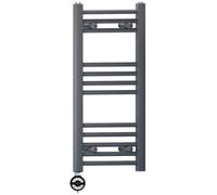 Myhomeware 300 X 700 mm Anthracite Grey Electric Bathroom Heated Towel Rail Thermostatic Warmer Radiator Precise Control Terma Moa Element