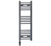 Myhomeware 300 X 900 mm Anthracite Grey Electric Bathroom Towel Rail Radiator Heater With Af Thermostatic Electric Element Pre-Filled