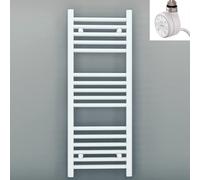 Myhomeware 300 X 900 mm White Electric Bathroom Heated Towel Rail Thermostatic Warmer Radiator Precise Control Terma Moa Element