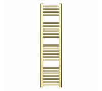 Myhomeware 300mm X 1200mm Shiny Gold Heated Bathroom Towel Rail Radiator For Central Heating Uk