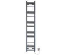 Myhomeware 300mm X 1600mm Anthracite Grey Flat Electric Pre-Filled Heated Towel Rail Radiator For Bathroom Designer Standard Element