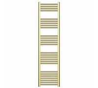 Myhomeware 300mm X 1600mm Shiny Gold Heated Bathroom Towel Rail Radiator For Central Heating Uk