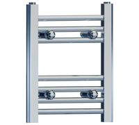 MYHOMEWARE 300mm x 400mm Straight Chrome Bathroom Towel Rail Radiator For Central Heating Designer UK