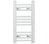 MYHOMEWARE 300mm x 600mm Straight White Heated Bathroom Towel Rail Radiator For Central Heating UK