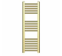 Myhomeware 300mm X 900mm Shiny Gold Heated Bathroom Towel Rail Radiator For Central Heating Uk
