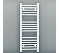 Myhomeware 300mm X 900mm Straight White Heated Bathroom Towel Rail Radiator For Central Heating Designer Uk