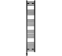 Myhomeware 350 X 1700 mm Matt Black Electric Bathroom Towel Rail Radiator Heater With Af Thermostatic Electric Element Pre-Filled
