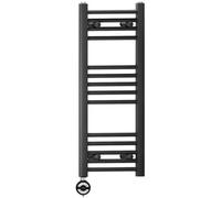 Myhomeware 350 X 800 mm Black Electric Bathroom Heated Towel Rail Thermostatic Warmer Radiator Precise Control Terma Moa Element