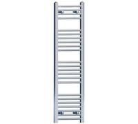 Myhomeware 350mm X 1200mm Chrome Heated Bathroom Towel Rail Radiator For Central Heating Designer Uk