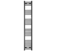 MYHOMEWARE 400 mm x 1800 mm Straight Black Heated Bathroom Towel Rail Radiator For Central Heating Designer