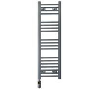MYHOMEWARE 400 x 1000 mm Anthracite Grey Electric Bathroom Towel Rail Radiator Heater With AF Thermostatic Electric Element Pre-Filled