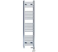 Myhomeware 400 X 1200 mm Chrome Dual Fuel Electric Radiator Bathroom Towel Rail Radiator With Moa Thermostatic Electric Element