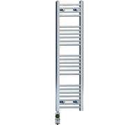 MYHOMEWARE 400 x 1200 mm Chrome Electric Bathroom Towel Rail Radiator Heater With AF Thermostatic Electric Element Pre-Filled